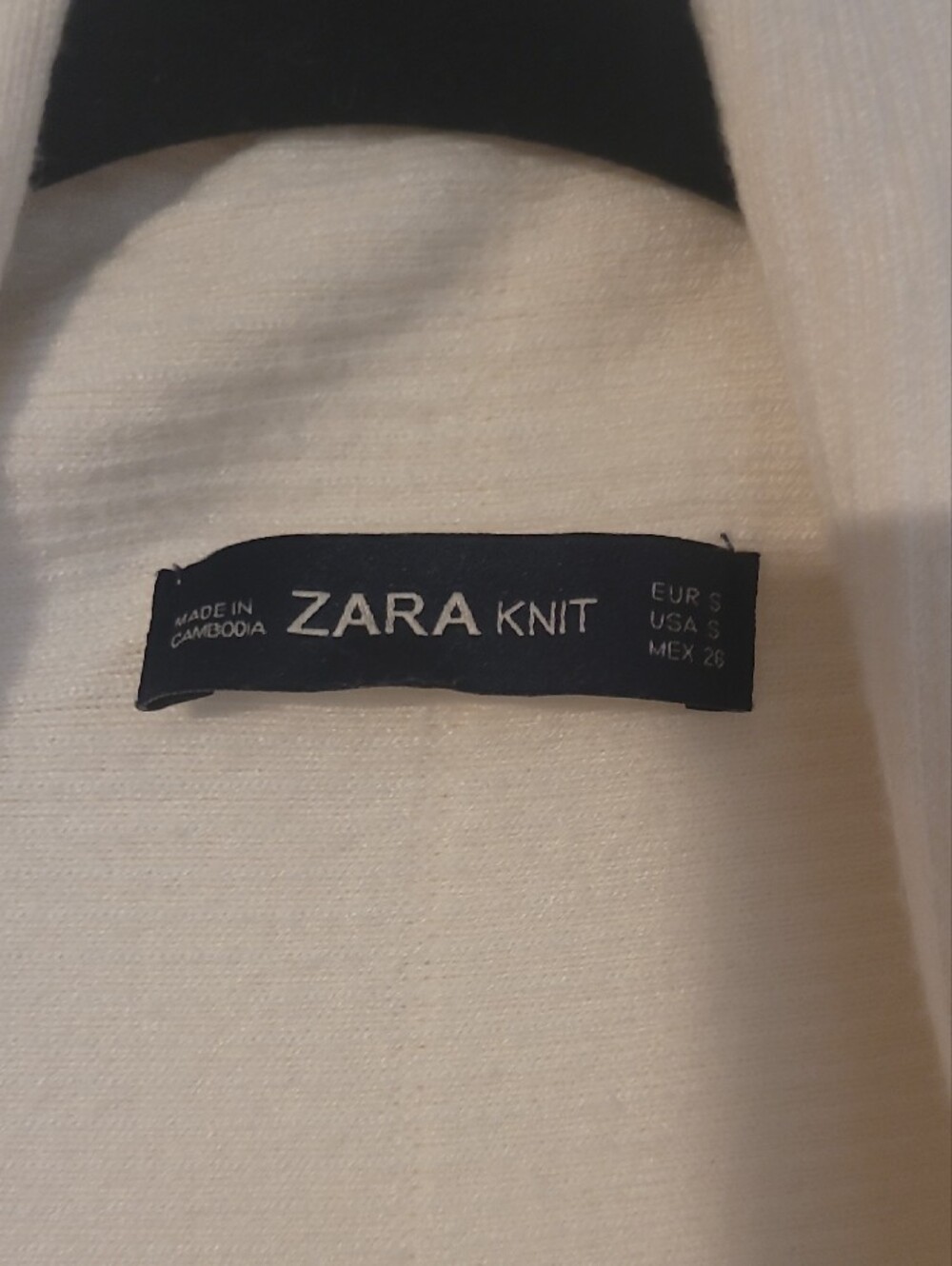 Zara Cream Ribbed Open-Front Waterfall Cardigan - Picture 2 of 6